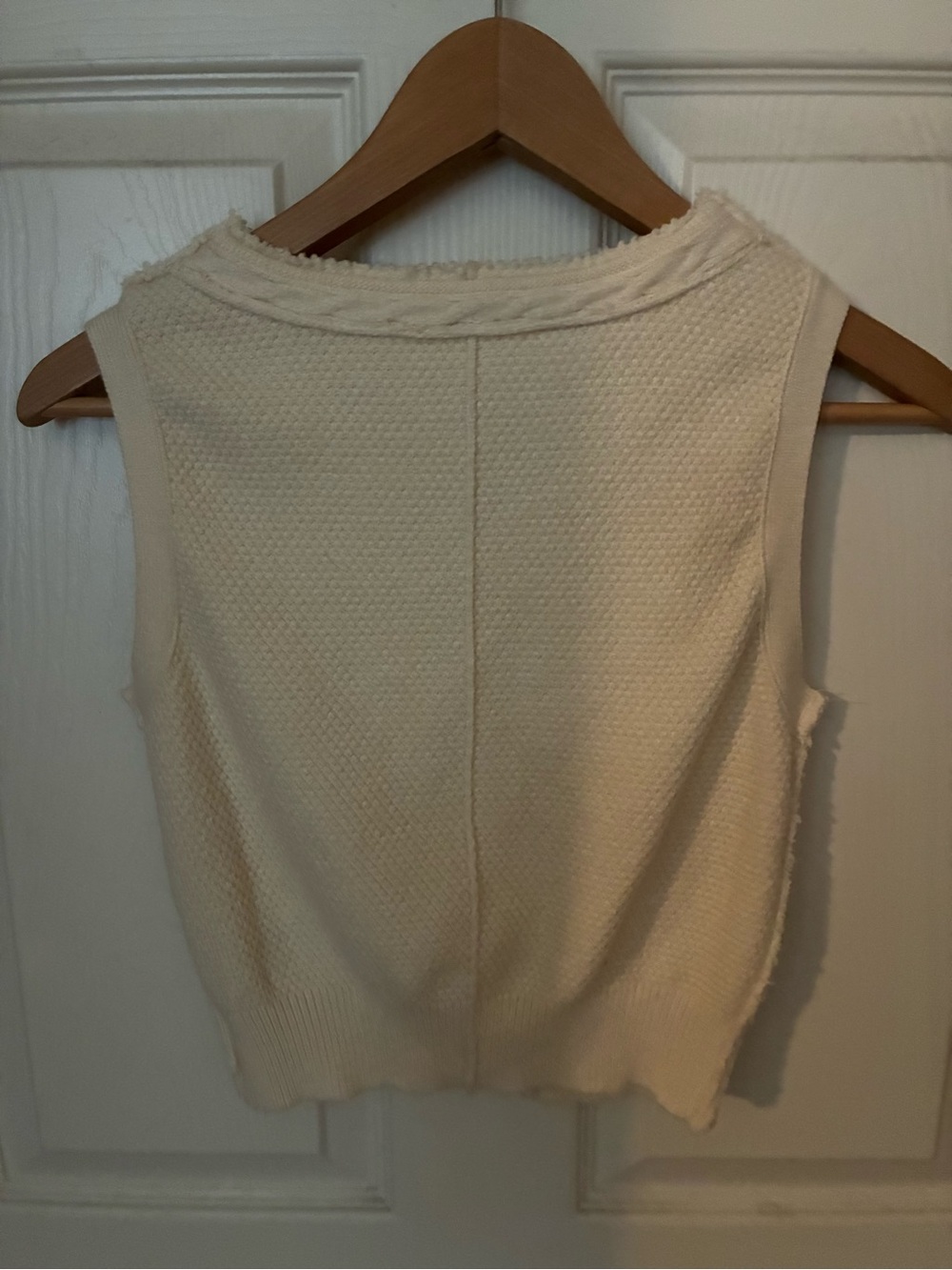 Free People Peach Cable-Knit Button Front Vest - Picture 5 of 7